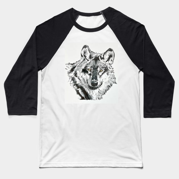 Wolf Baseball T-Shirt by ElizaC